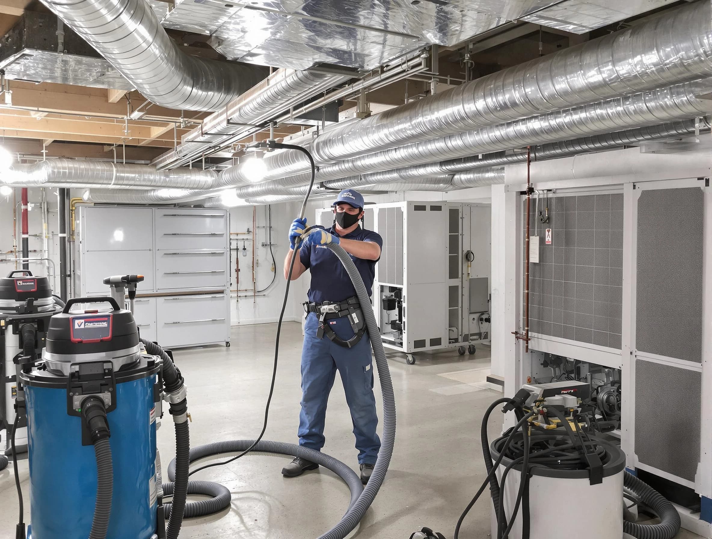 Lehi Air Duct Cleaning specialist performing thorough central air duct cleaning for improved system efficiency in Lehi