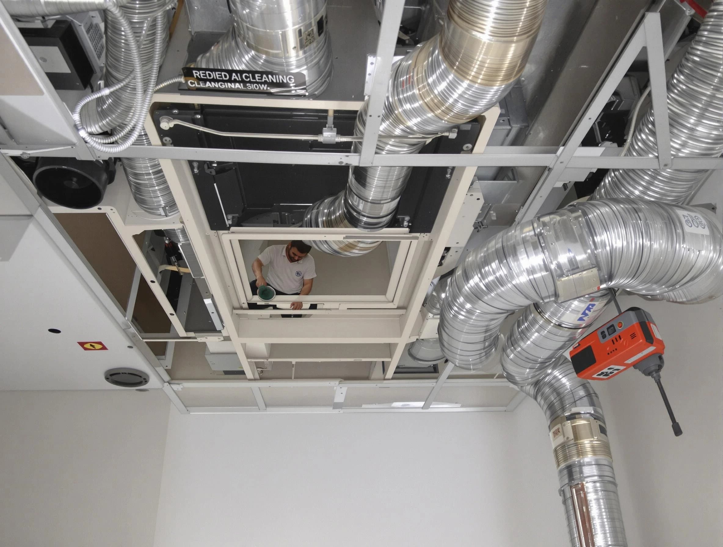 Lehi Air Duct Cleaning technician performing detailed central duct system cleaning in Lehi