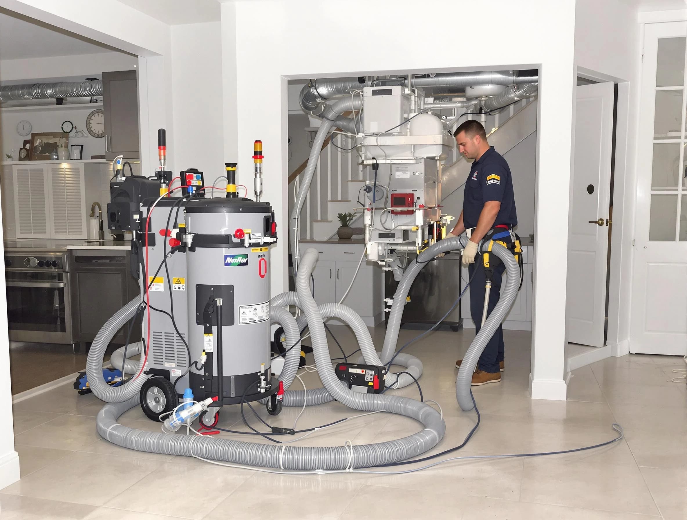 Lehi Air Duct Cleaning technician operating negative pressure cleaning equipment for thorough duct maintenance in Lehi