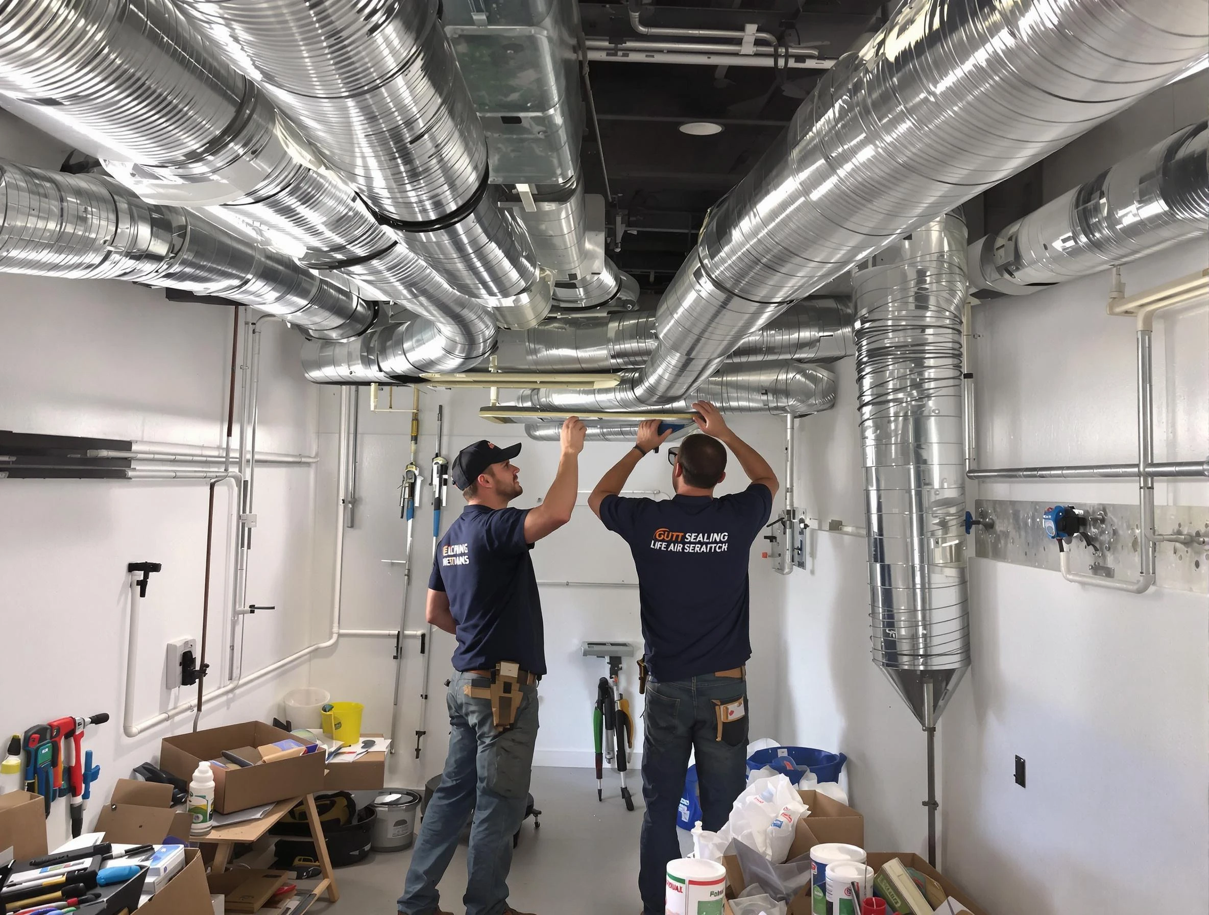 Lehi Air Duct Cleaning technician applying professional duct sealing solutions in Lehi