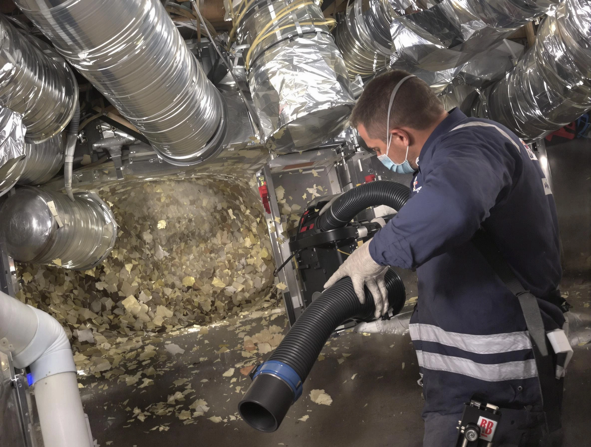 Lehi Air Duct Cleaning specialist operating negative pressure cleaning equipment for thorough duct maintenance in Lehi